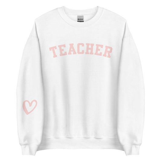 Teacher Sweatshirt | Heart on the Sleeve | white | Schoolgirl Style