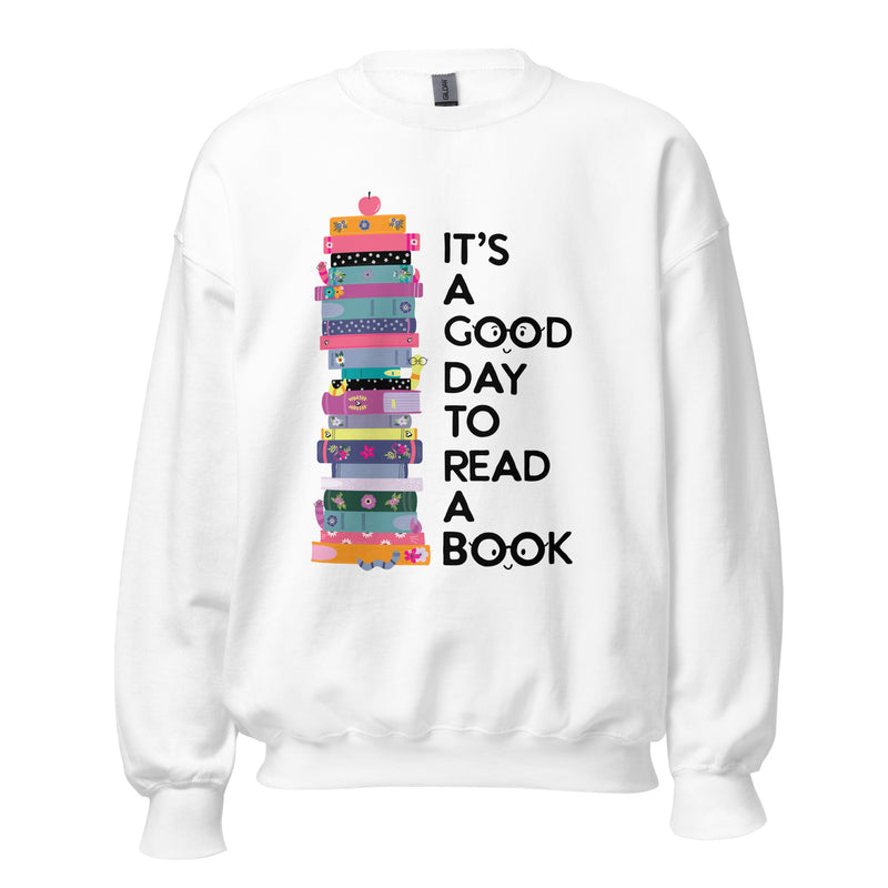 It's a good day to read a book | sweatshirt | grey, white or pink