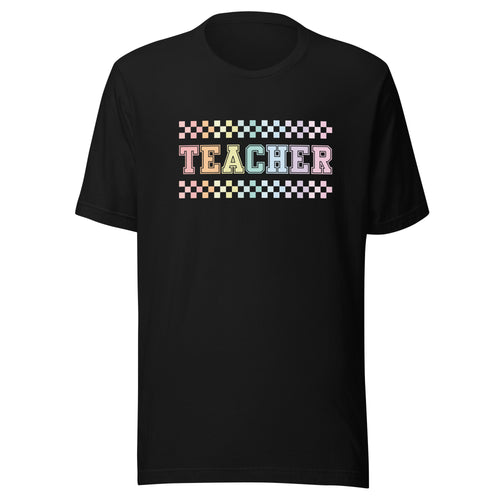 Teacher tee in pastel on checkerboard | 2 colors