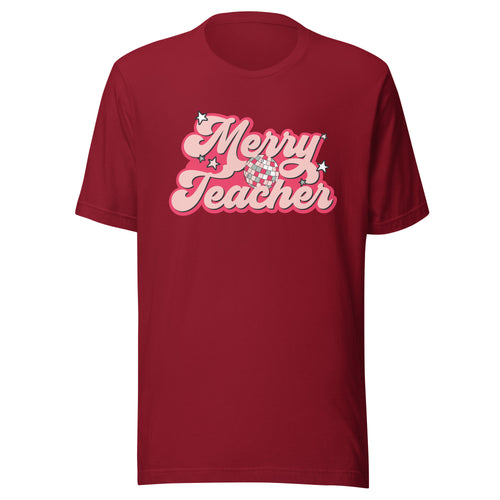 Merry Teacher Holiday T-Shirt | Teacher Shirt | Schoolgirl Style