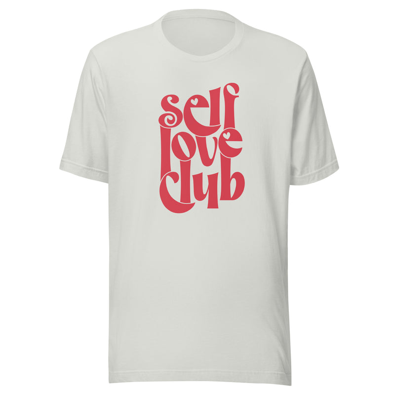 Self Love club with hearts Teacher T-shirt | Pink, Grey or Silver