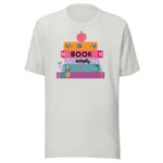 Bookworm with stack of books t-shirt | 5 colors | March is reading month