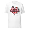 In My Valentine Era teacher t-shirt | red, white, and pink