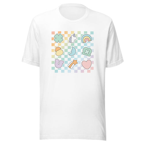 Pastel Checkered Charms St. Patrick's Day T-Shirt