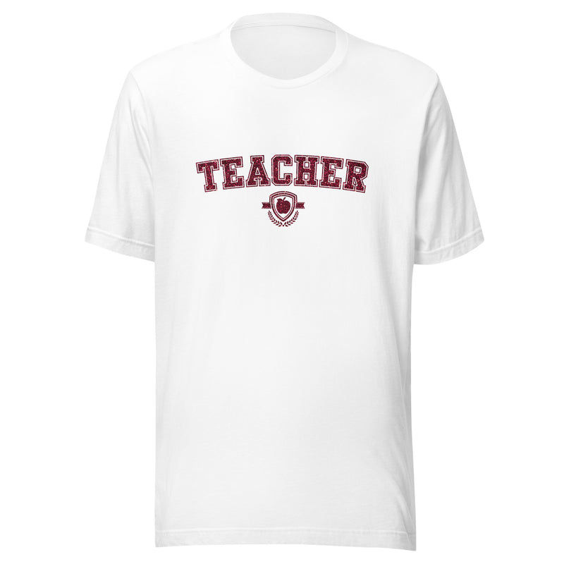 School Colors 'Teacher' T-Shirt in Maroon Glitter | School Spirit