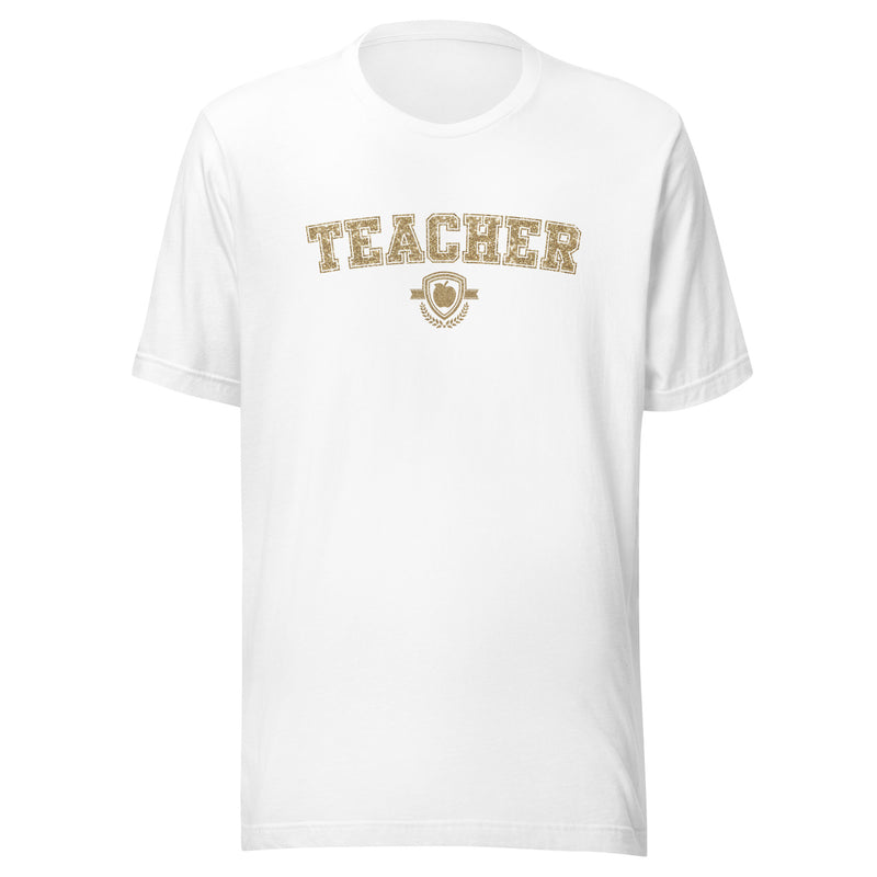 School Colors 'Teacher' T-Shirt in Gold Glitter | School Spirit