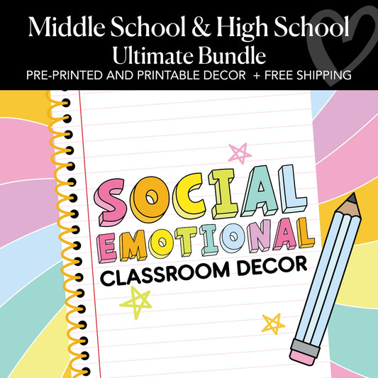Social Emotional Classroom Decor | Middle School & High School Ultimate Bundle