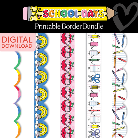 School Days Printable Border Bundle
