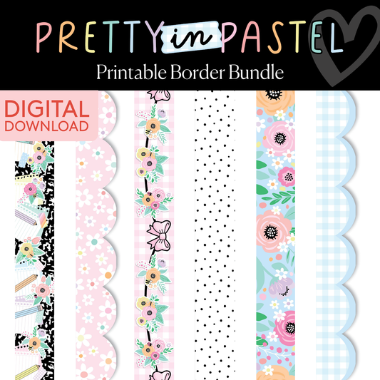 Pretty in Pastel Printable Border Bundle