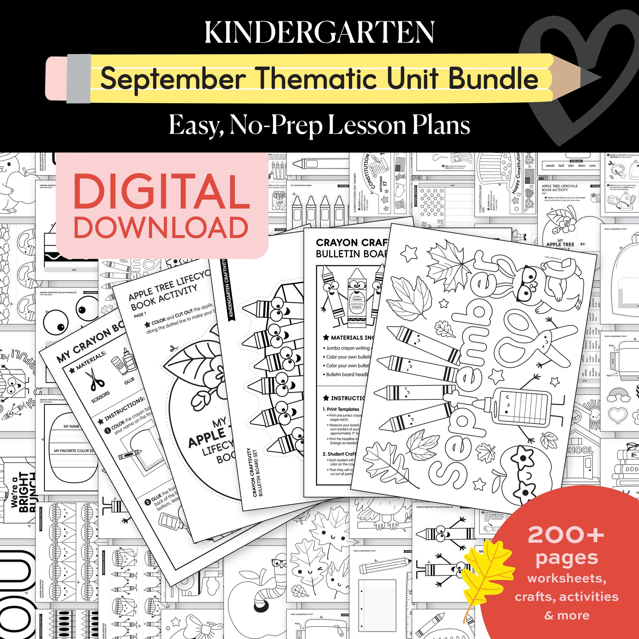 Kindergarten September Thematic Unit Bundle
