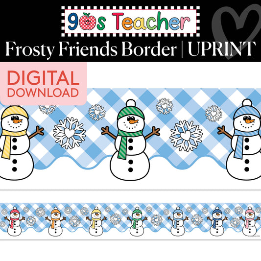 Printable Retro Frosty Friends Border | 90s Teacher