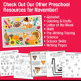 Load image into Gallery viewer, Printable Preschool November Directed Drawing Worksheets
