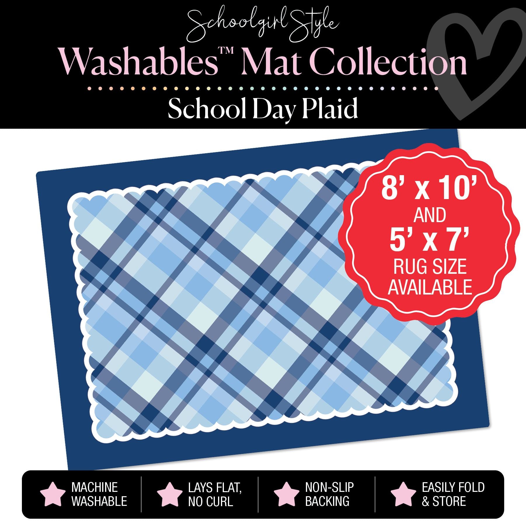 School Day Plaid Classroom Mat by Schoolgirl Style