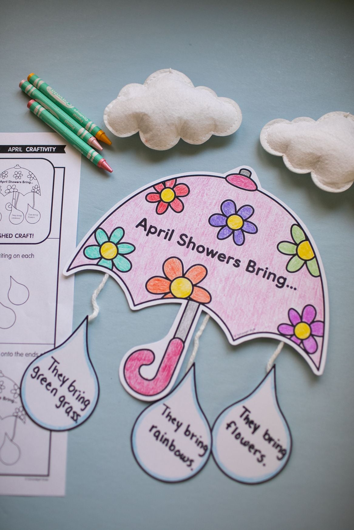 Printable April Showers Writing Craftivity