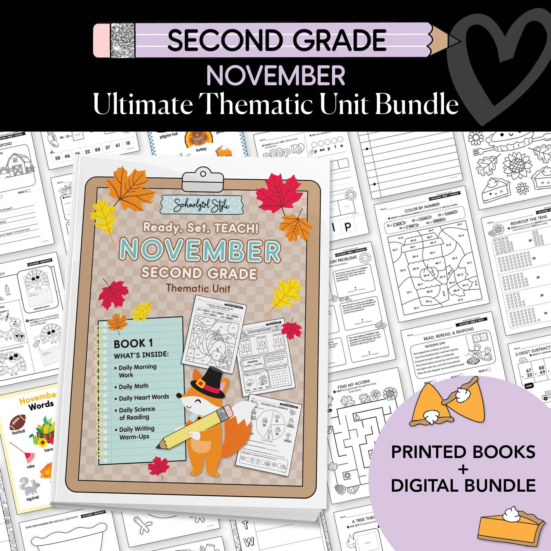 Ultimate Second Grade November Thematic Unit Bundle