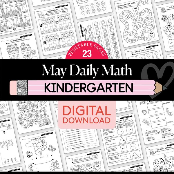 Printable Kindergarten May Daily Math