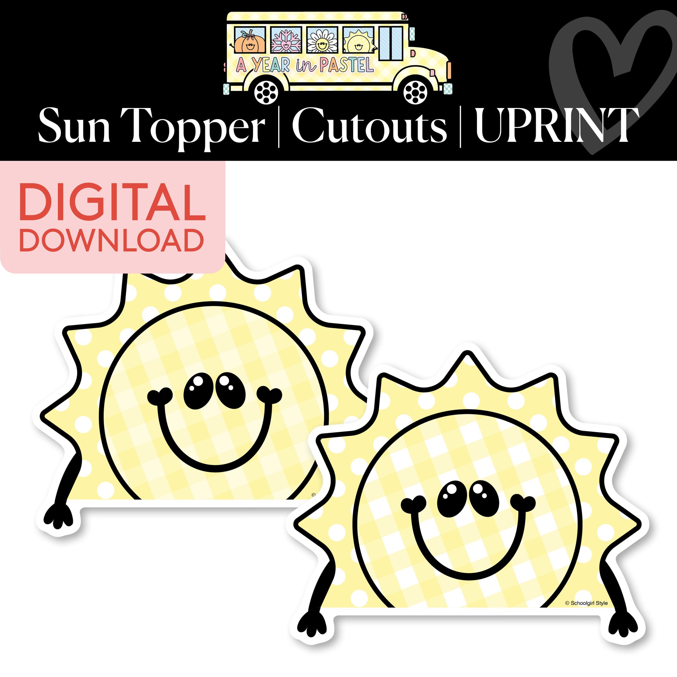 Printable Sun Topper Cutouts | A Year In Pastel