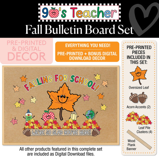 Falling For School Retro Bulletin Board Set | 90s Teacher