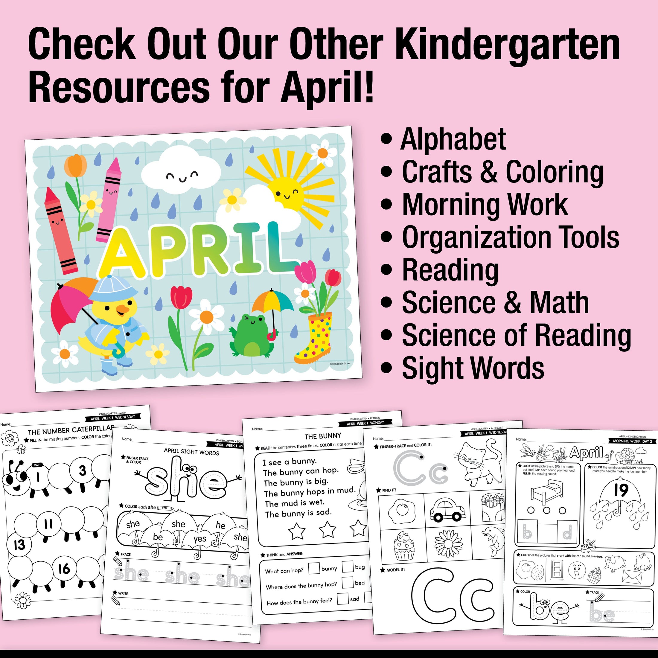Printable Kindergarten April Daily Morning Work