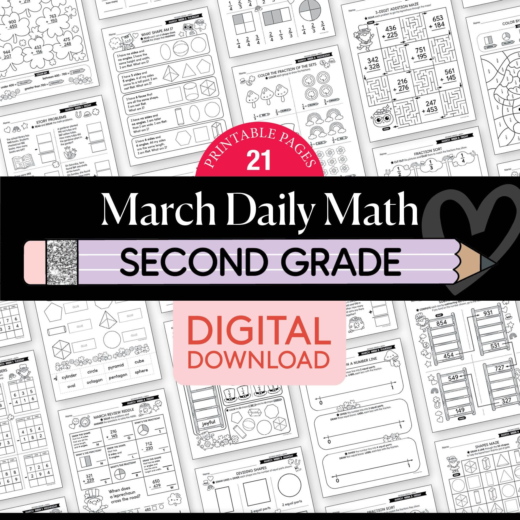 Printable Second Grade March Daily Morning Work