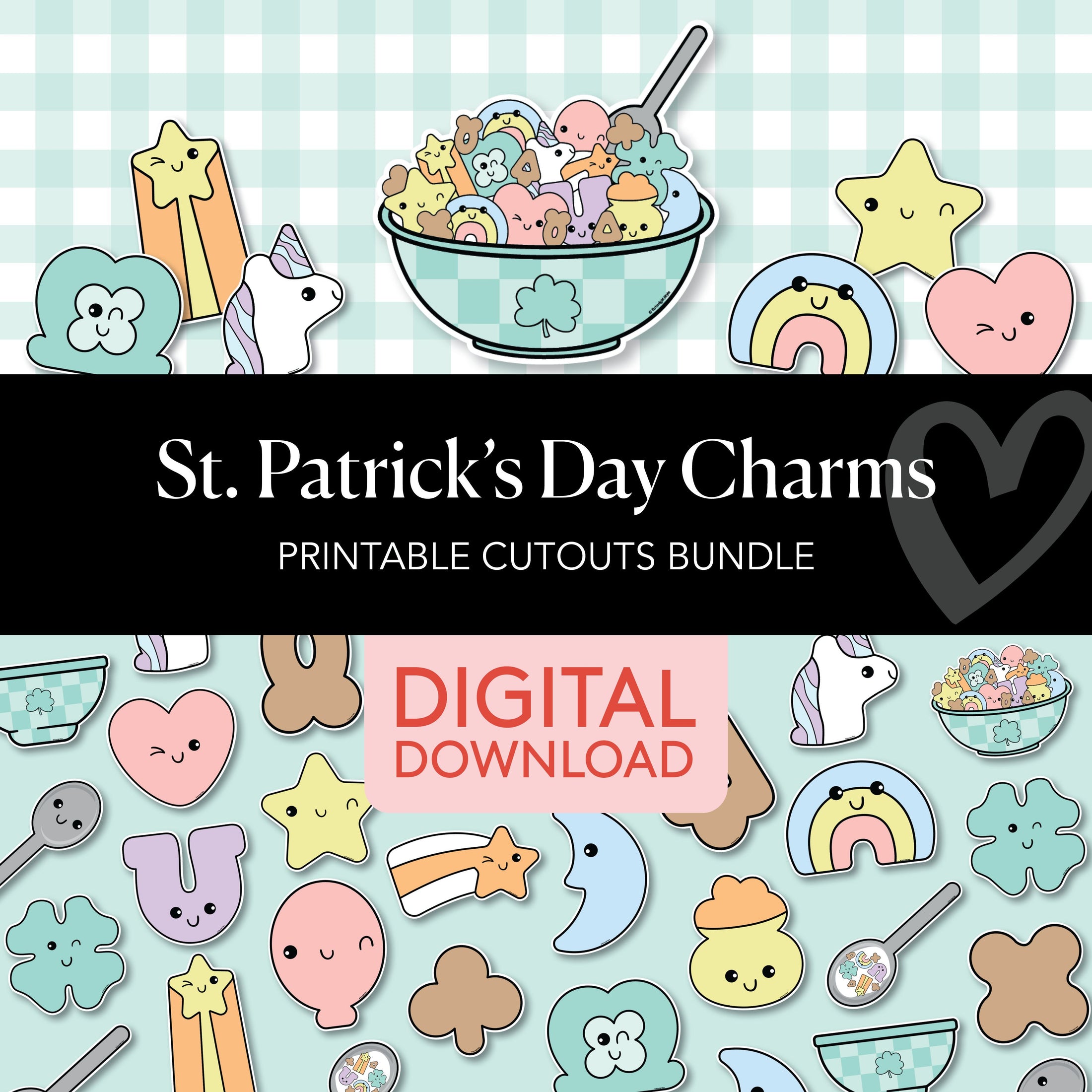 Printable March Cutouts Bundle | St. Patrick's Day Charms