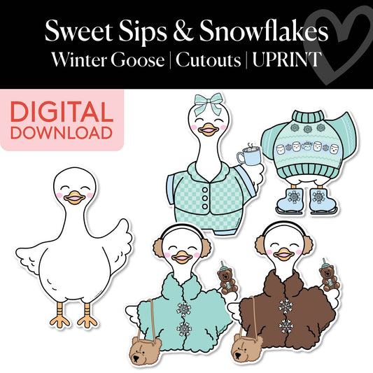 Printable Winter Goose and Costumes | Sweet Sips and Snowflakes