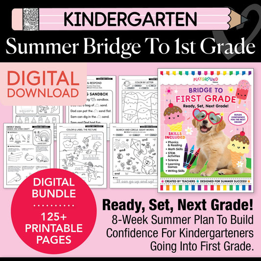 Printable Bridge To First Grade Digital Summer Workbook