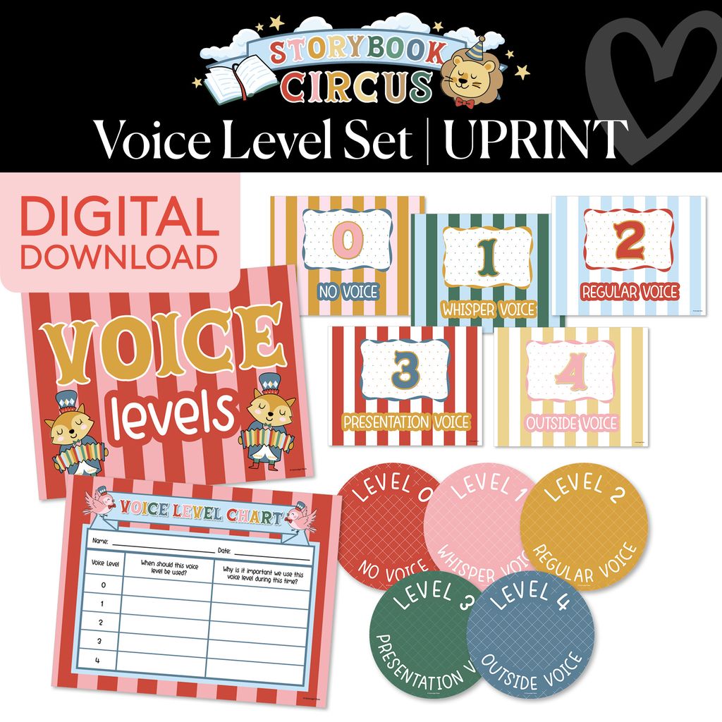 Printable Vintage Voice Level Set | Storybook Circus
