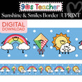 Load image into Gallery viewer, Printable Retro Sunshine and Smiles Border | 90s Teacher
