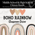 Load image into Gallery viewer, Boho Rainbow Classroom Decor | Middle School & High School Ultimate Bundle
