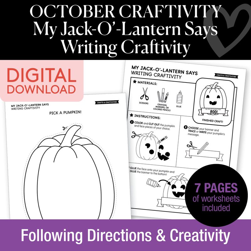 Printable Jack-O'-Lantern Craftivity