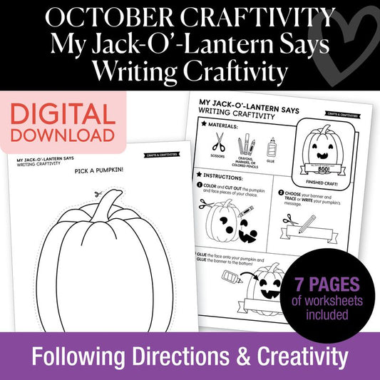 Printable Jack-O'-Lantern Craftivity