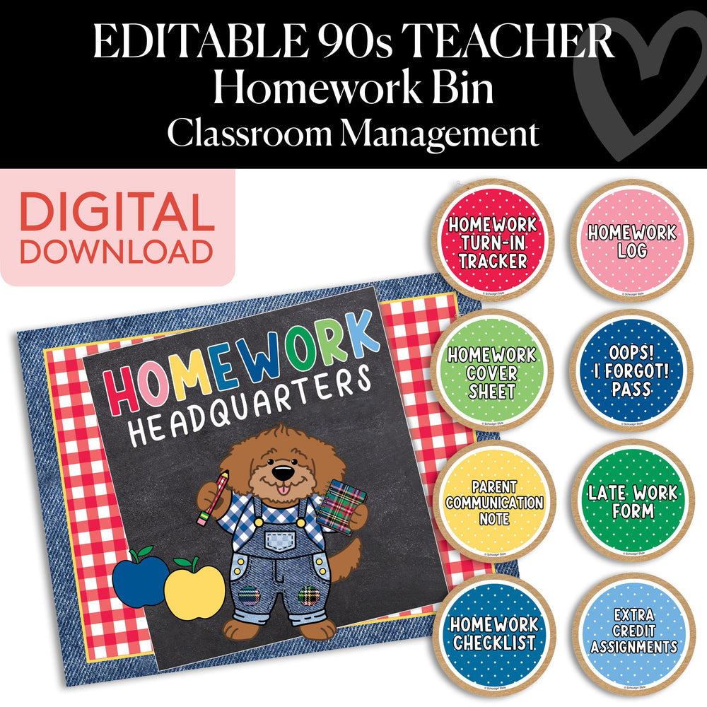 Printable Homework Headquarters | 90s Teacher