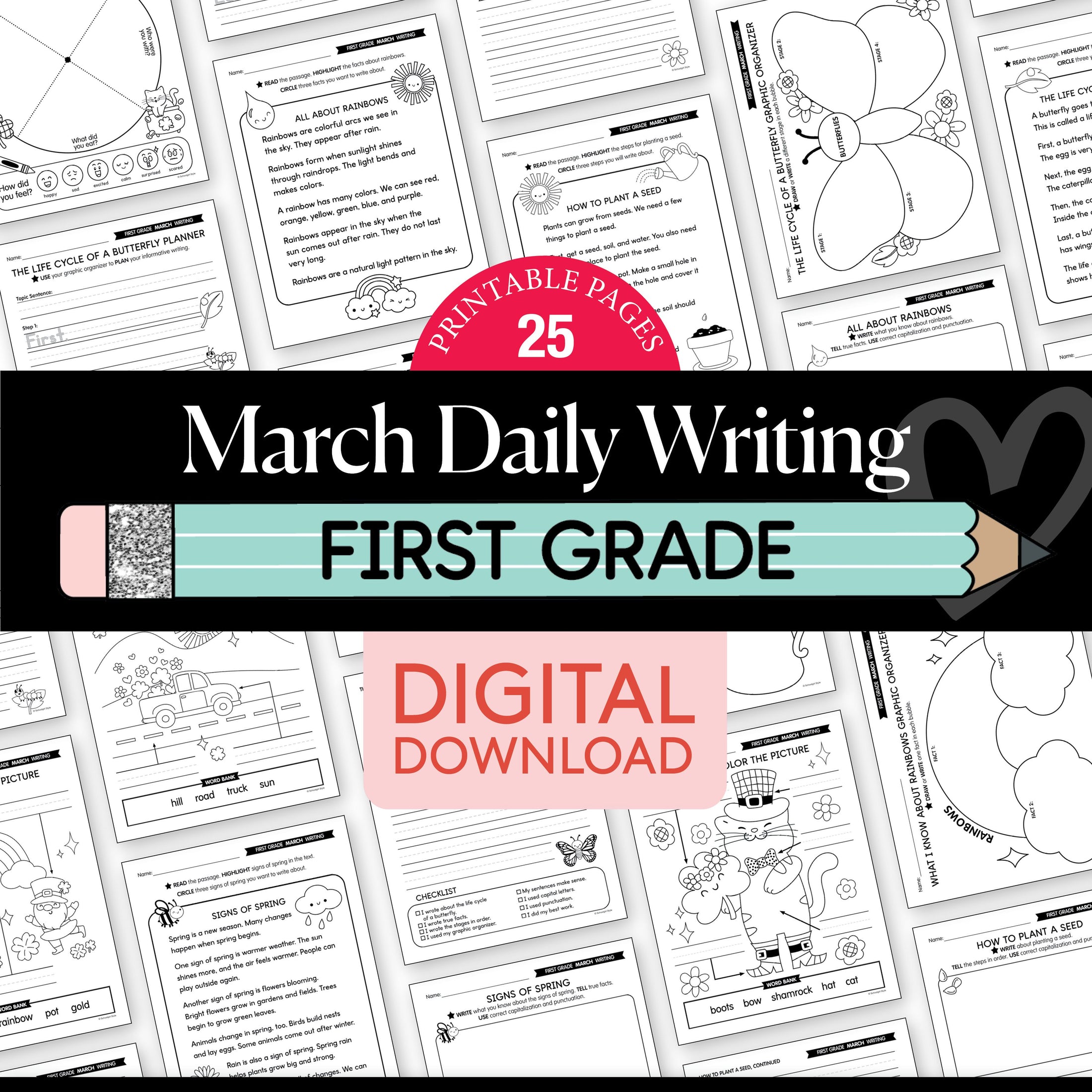 Printable First Grade March Daily Writing