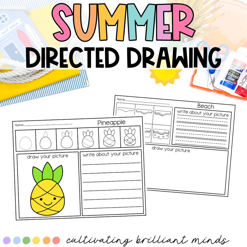 Summer Directed Drawing & Writing | Directed Drawing Activities | Writing Pages