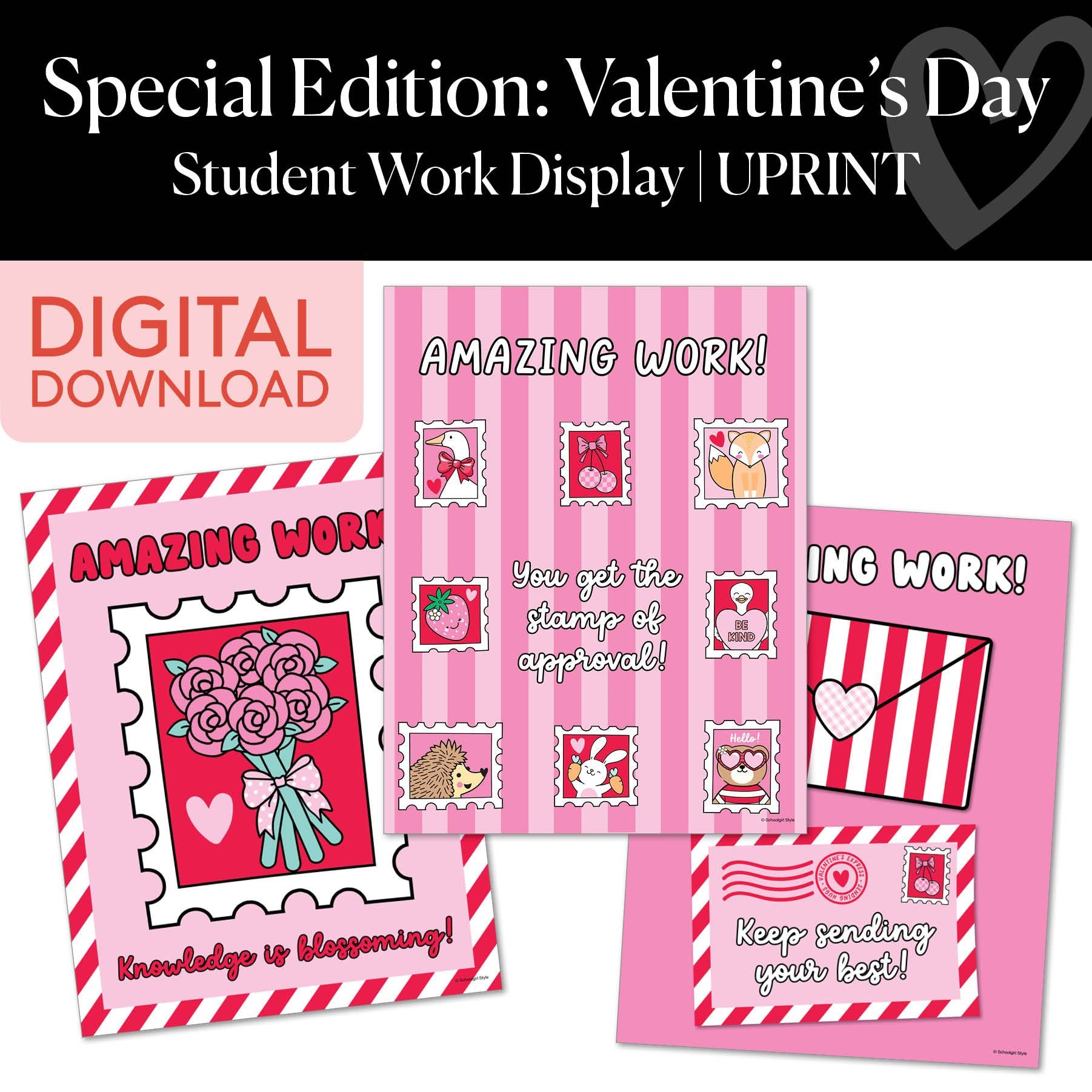 Printable Valentines Student Work Display | Special Edition: Valentine's Day