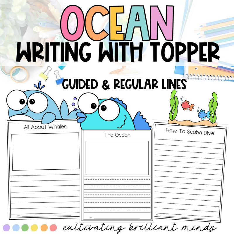 Ocean Writing Crafts | Writing Prompts & Page Topper | NO PREP | End of the Year