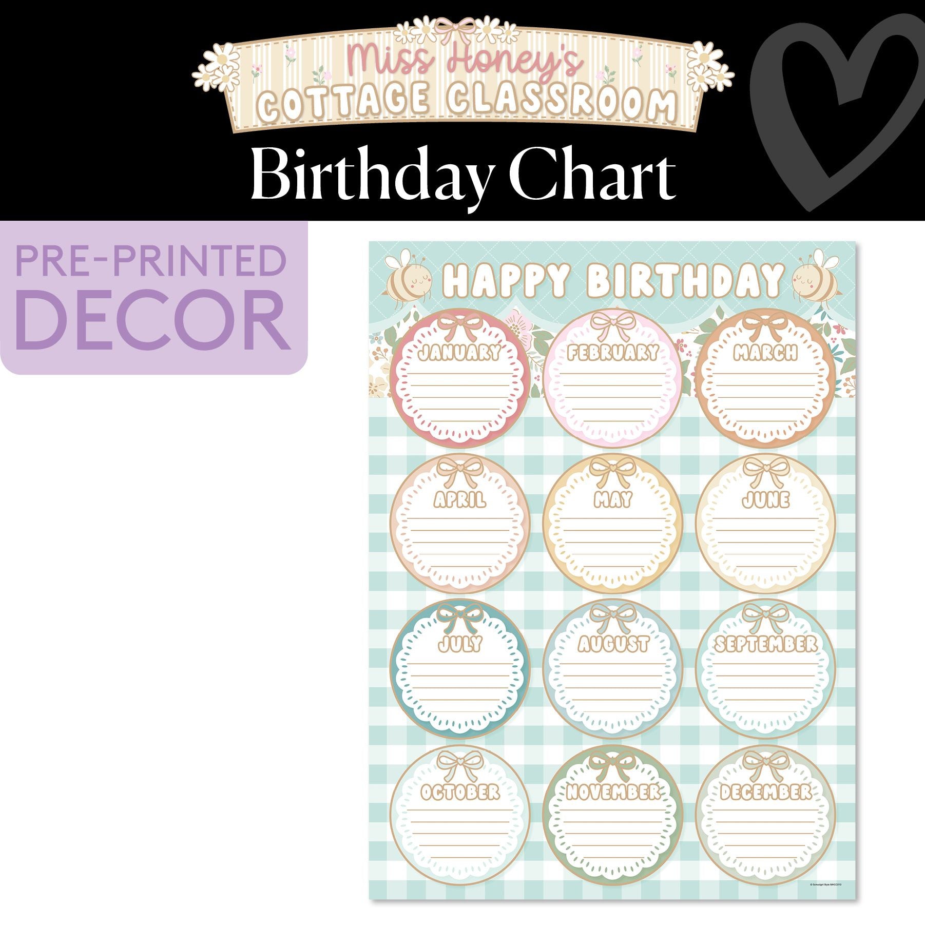 Birthday Chart | Miss Honey's Cottage Classroom
