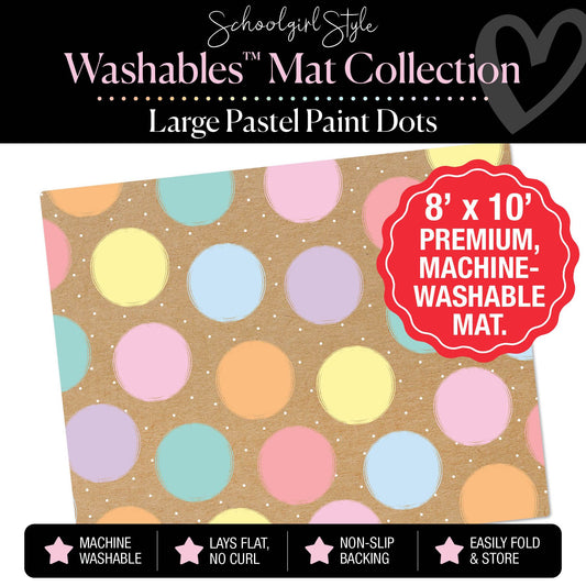 Large Pastel Paint Dots Classroom Mat by Schoolgirl Style