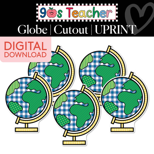 Printable Retro Globe Cutouts | 90s Teacher