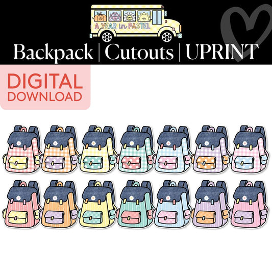 Printable Backpack Cutouts | A Year In Pastel