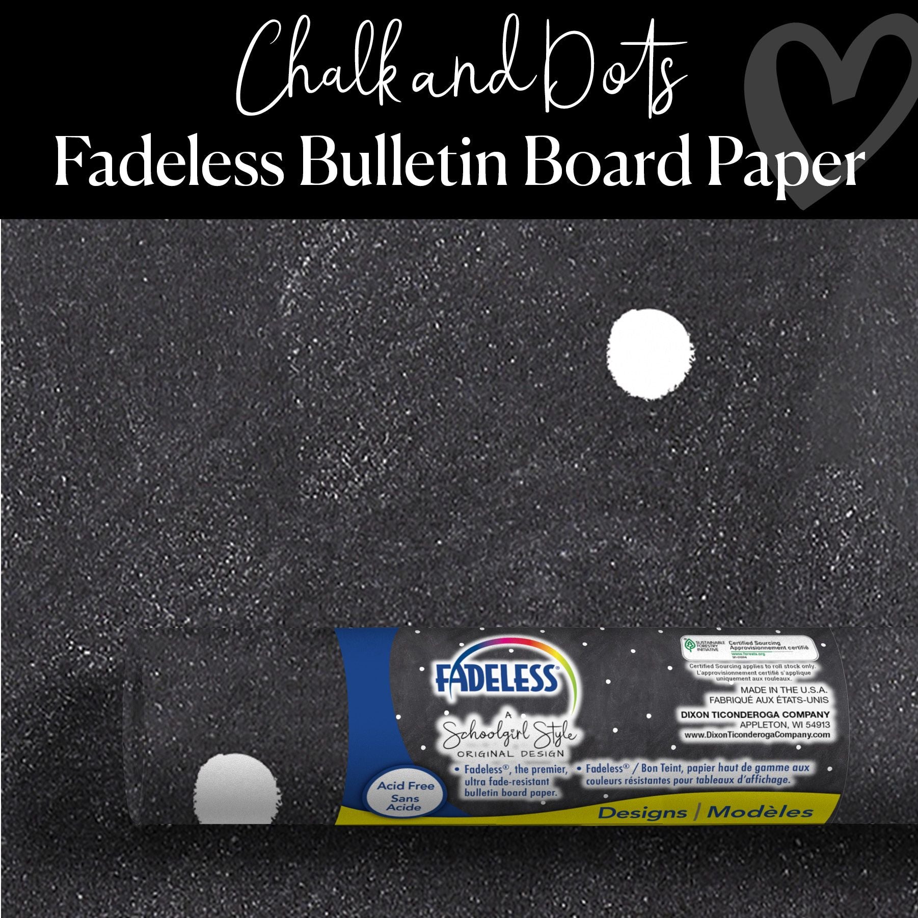 Chalk & Dots Bulletin Board Paper | Schoolgirl Style x Fadeless®