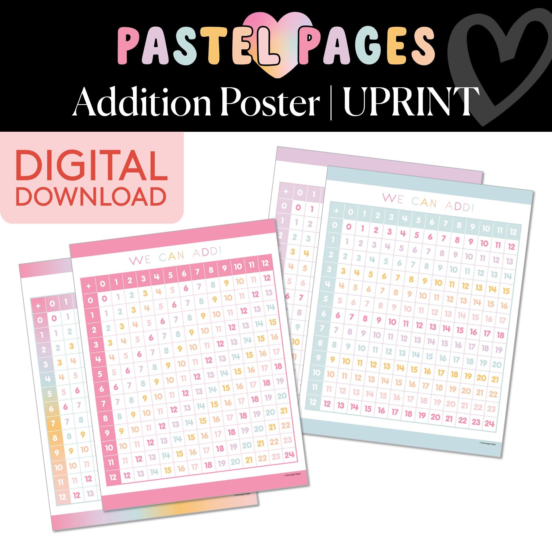 Printable Boho Pastel Addition Poster | Pastel Pages