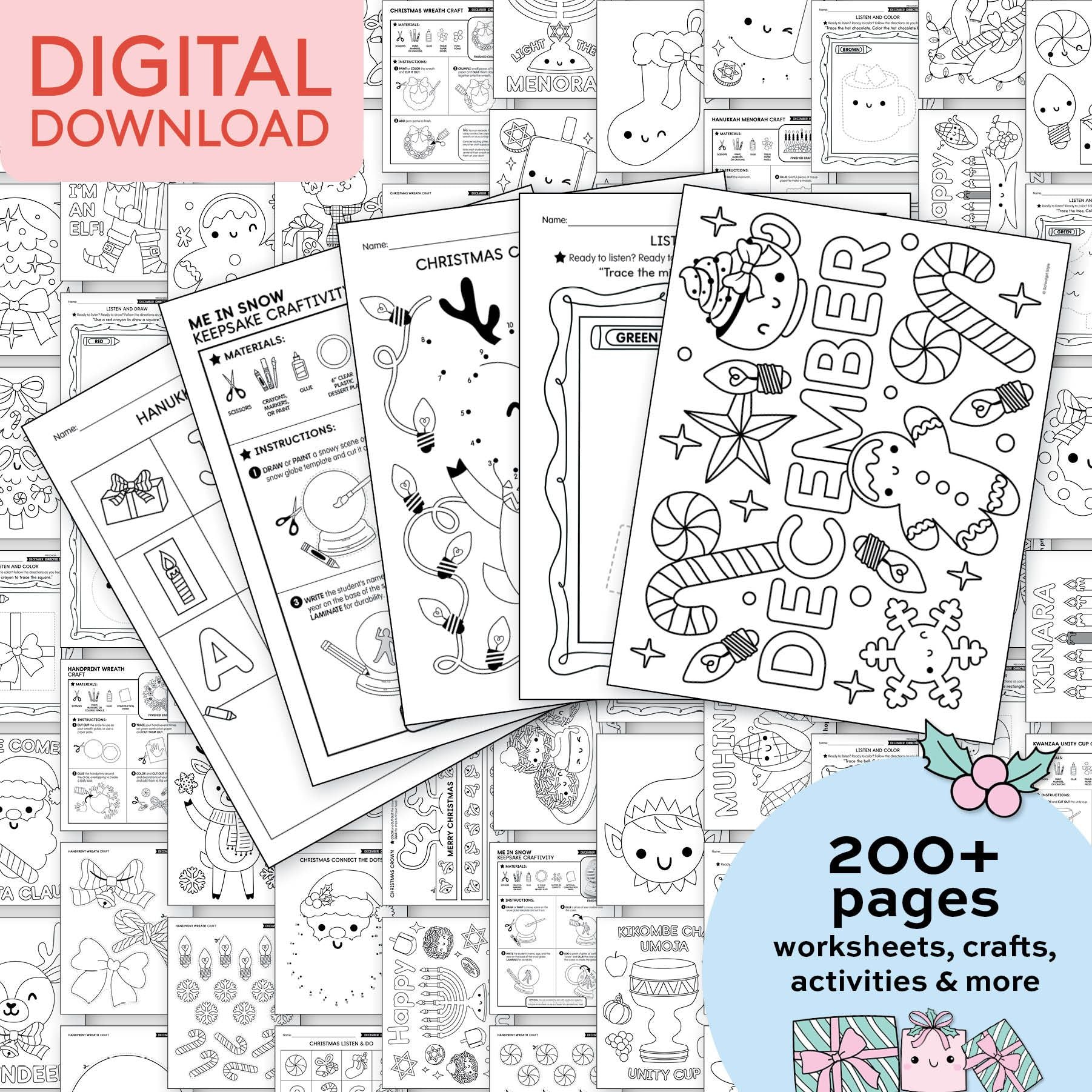 Printable Preschool December Thematic Unit Bundle