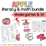 Apple Literacy & Math Centers | Fall | Kindergarten 1st | Thematic Centers