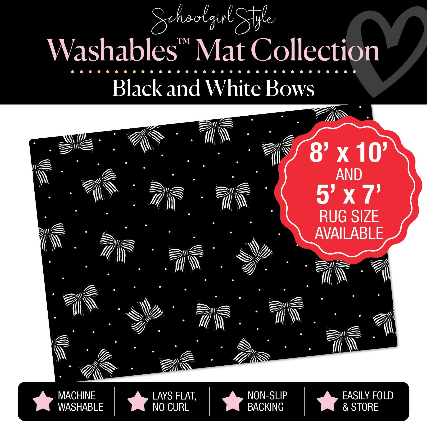 Tiny Dots and Bows Classroom Mat by Schoolgirl Style