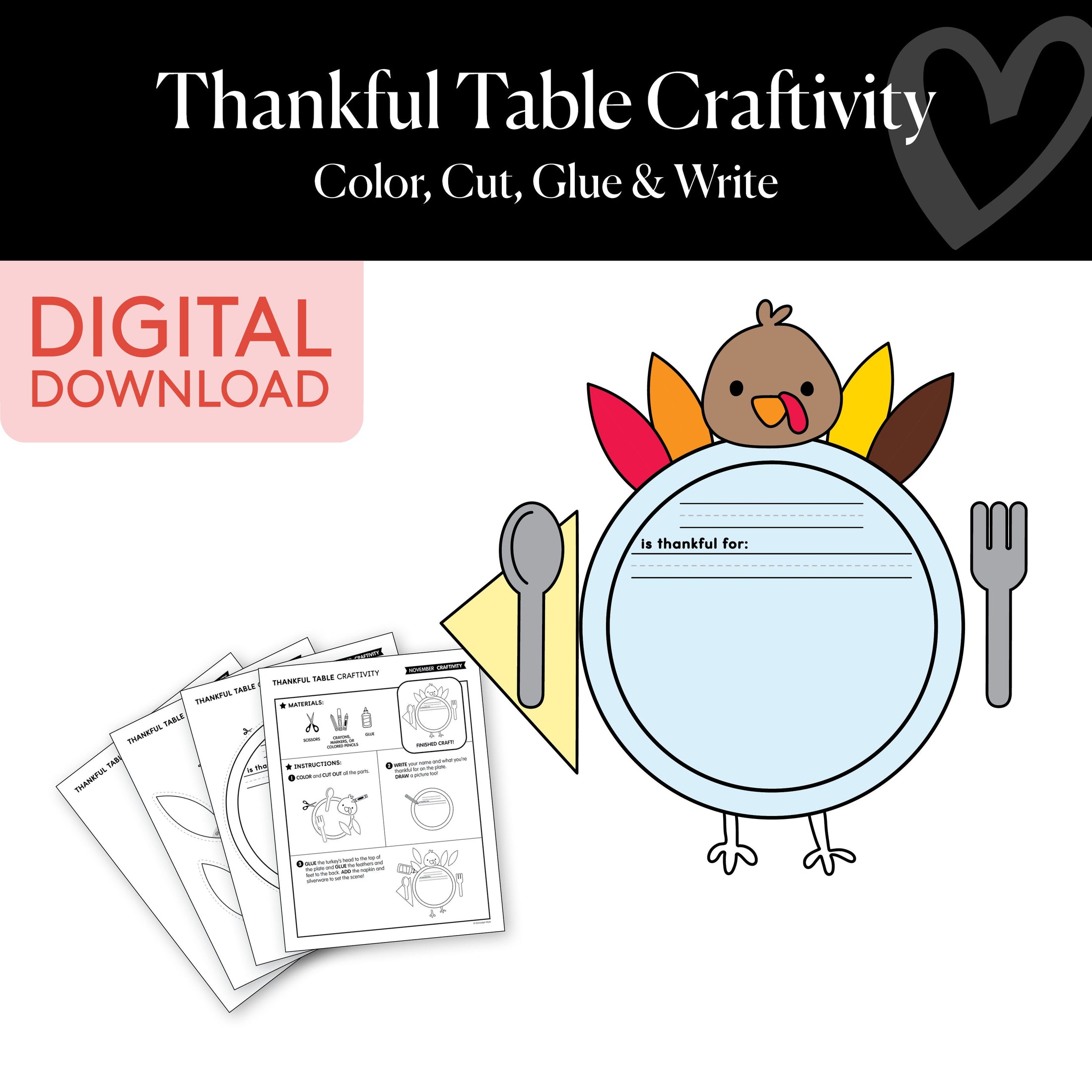 Printable Thankful Table Craftivity