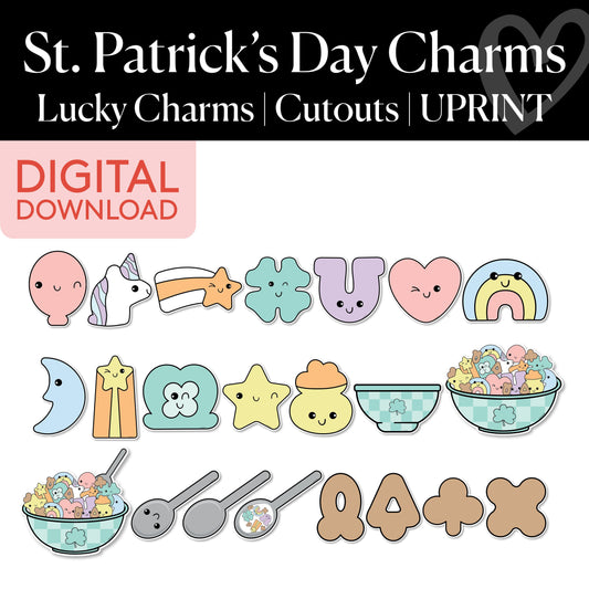 Printable March Lucky Charms Cutouts | St. Patrick's Day Charms
