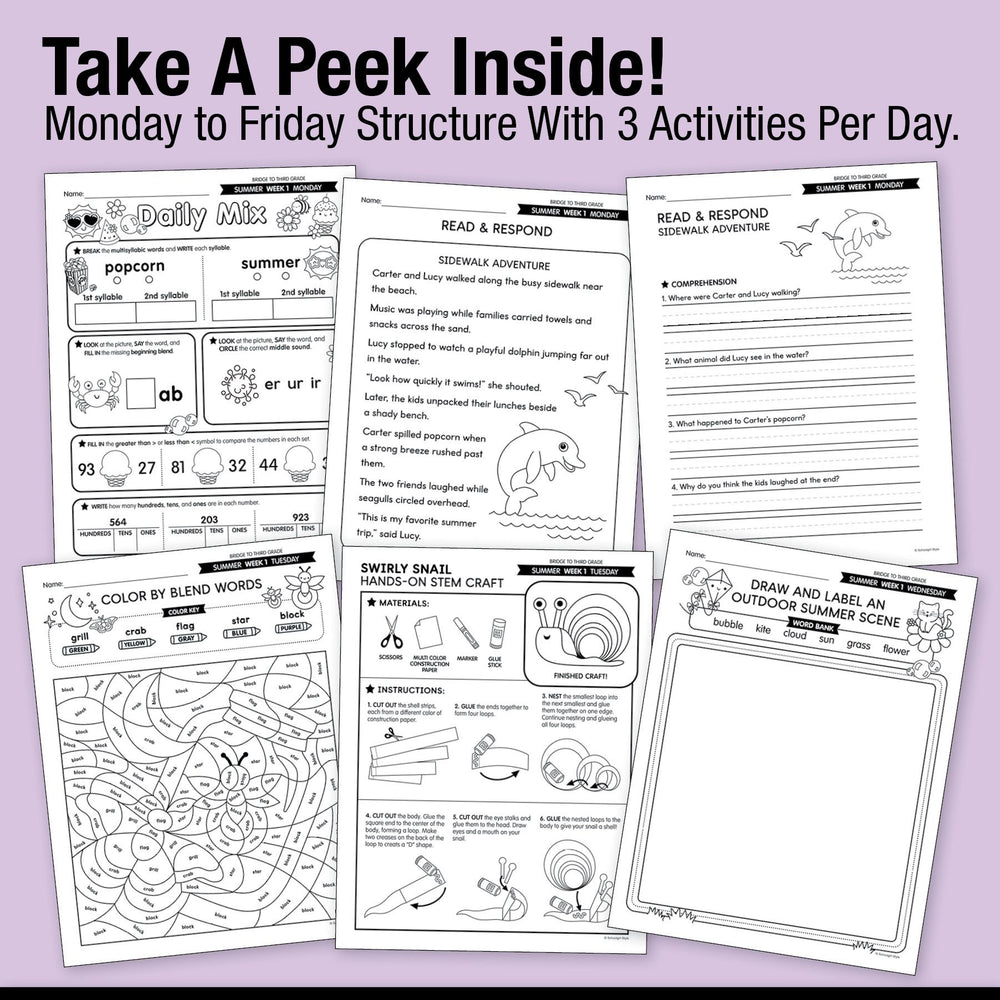 Ultimate Bridge To Third Grade Pre-Printed And Digital Summer Workbook
