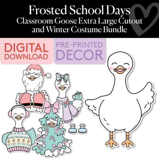 Classroom Goose Extra Large Cutout and Christmas Costume Bundle | Gertie the Goose